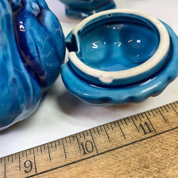 1960'S Inarco ‘Blue Mood Indigo’ Fruit Canister Set W/ Creamer, Sugar & Shakers - Picture 6 of 16